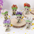 Wholesale Healing Crystals Figurine Groot Natural Amethyst Point Flower Handmade Crafts