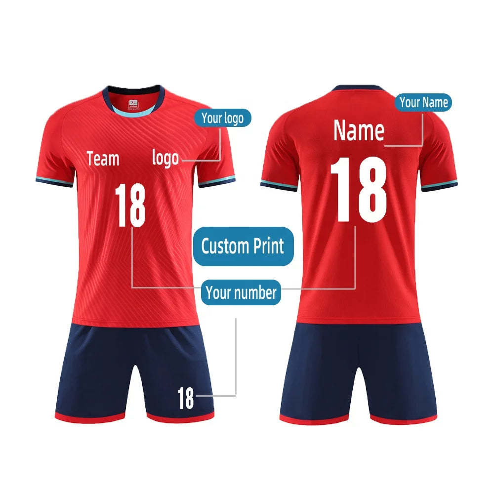 Custom Multi-color Free Printing Football Uniform Logo Soccer Team Wear Wholesale in Stock Soccer Uniforms