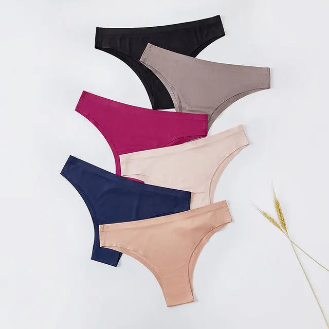 Girl One Piece Low Rise Women Sexy Underwear Ladies Panties Ice Silk Seamless Thong T Back Panties