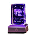 Factory Wholesale Love Fashion Wedding Birthday Valentine Gift Desktop Decoration 3D Laser Engraved Crystal Glass Cube Block