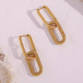 Dreamshow Minimalist 18k Gold Plated Stainless Steel Paper Clip Drop Earrings Statement Earings Jewelry Women