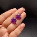 Healing Gemstone Stone Fine Jewelry Natural Raw Crystal Amethyst Star 925 Sterling Silver Earrings for Women