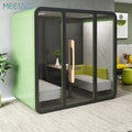 Meetco Modern Acoustic Office Pod Aluminum Garden Office Phone Booth Soundproof for Office Building Outdoor Mall Use