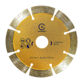 Industrial Durable Hot Press 114mm Gold Segmented Diamond Ti-Coated Cutting Saw Blade Key Slot for Dry Cutting Granite Concrete