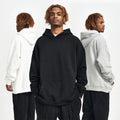 Wholesale New Design Custom Printing Men's Oversized 450GSM 100%Cotton Luxury Hoodies Black Cotton Pullover Hoodie