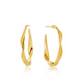 LOZRUNVE 925 Sterling Silver Minimalist Plain Large Gold Twisted Hoop Earring Stud