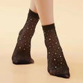 Wholesale Bling Rhinestone Fish Net Socks Female Ladies Fashion Summer Fishnet Socks for Women