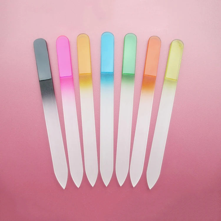 Custom Logo Crystal Glass Nail File 100/180 Grit Nano Glass Nail File Manufacturer