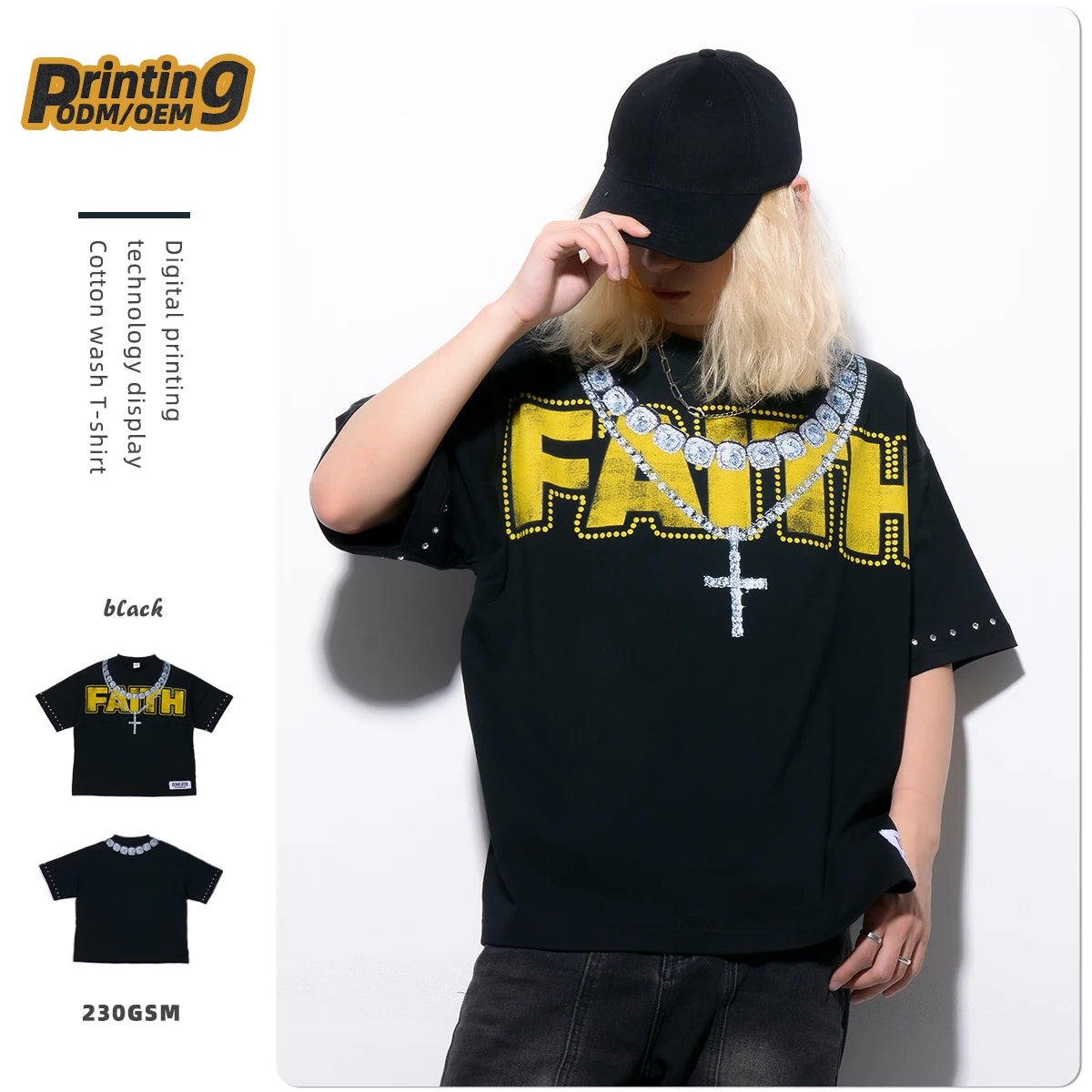 Boxy Hip Hop 230 Gsm Printing Heavyweight Tshirts Luxury Blank Heavy Cotton Custom Streetwear Oversized T-shirt for Men