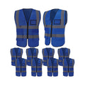 Neon Reflective Safety Vest High Visibility Blue Cotton Construction Vest