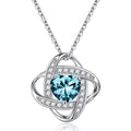 CAOSHI OEM Contracted Style Knot Design Heart Shaped Big Red/Blue Crystal Necklaces for High Quality Silver Plated Jewelry Women