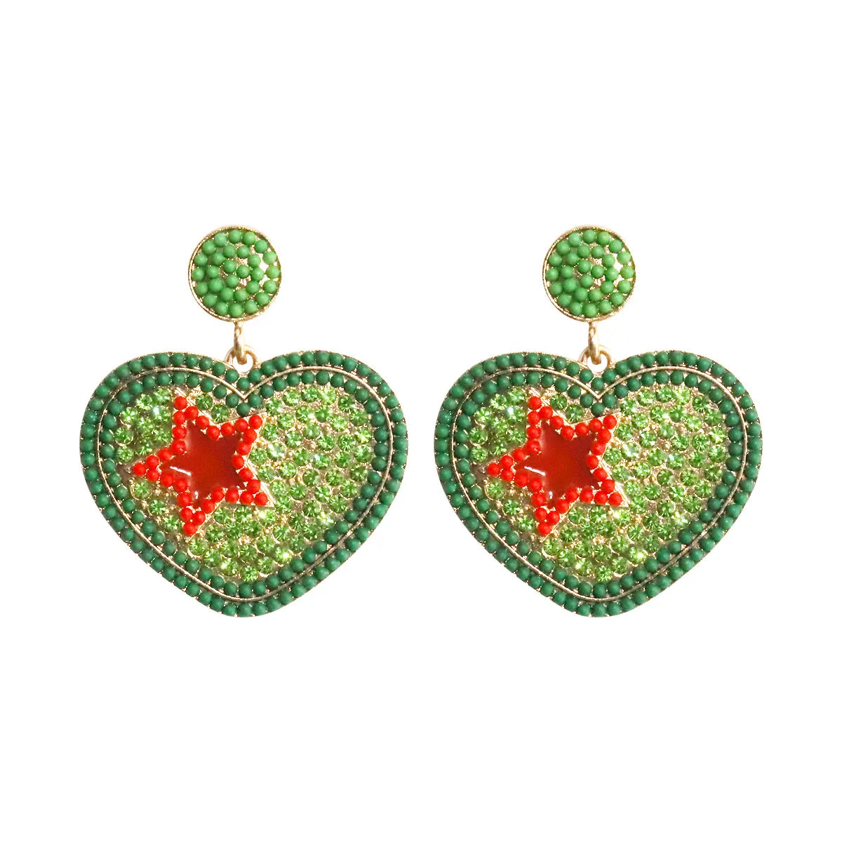 Fashion Design Seed Bead Beaded Party Dangle Heart Star Earrings Gift