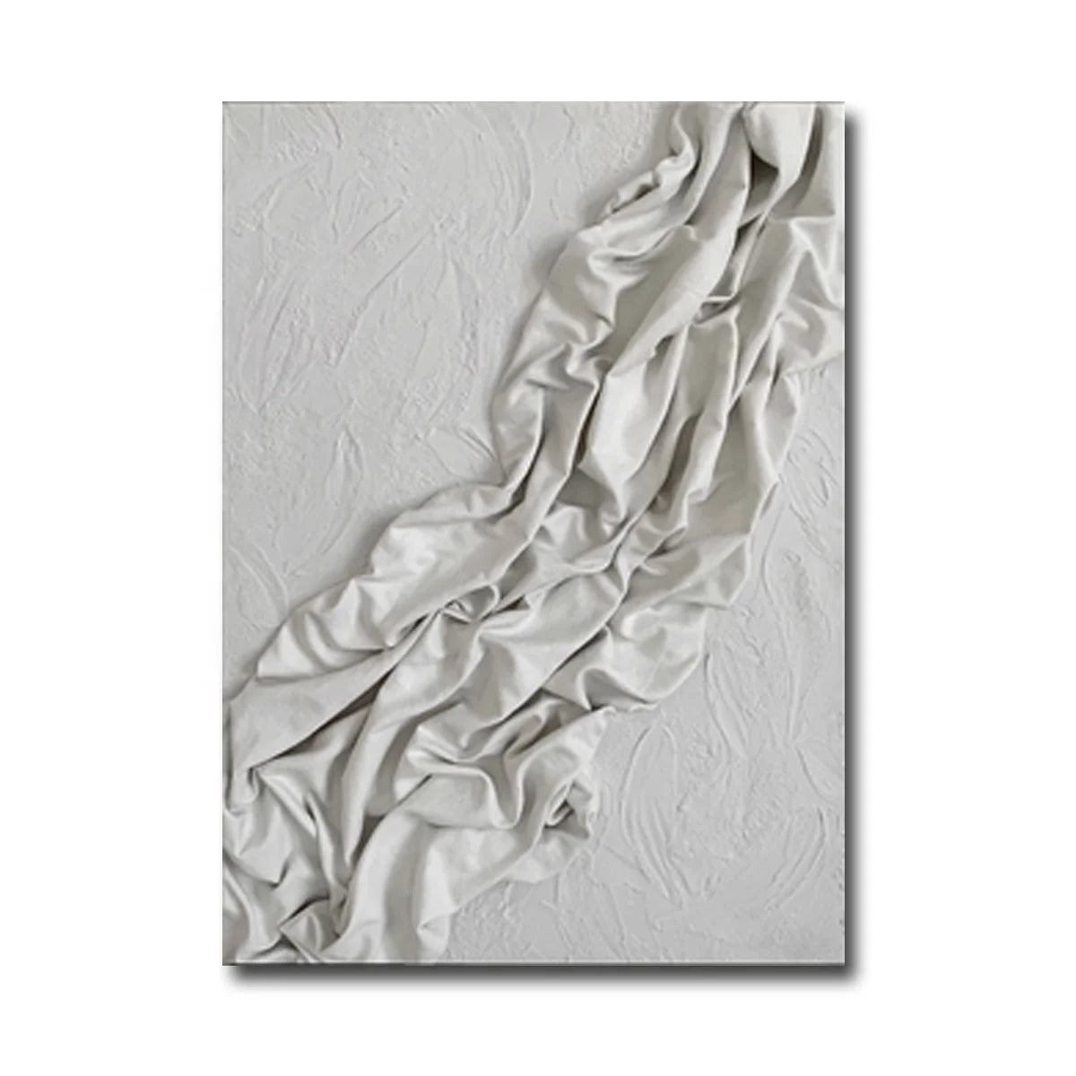 Top Selling Large Size Simple Modern White Fabric Artwork With Soft Texture for New House Renovation