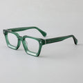 F3302 Vintage Square Glasses Frame Men Classic Candy Color Green Glasses Hand Made 8.0mm Acetate Eyeglasses for Male
