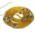 Handmade 50 Inches Adjustable Bulk Tie on Waist Beads on Cotton Cord Belly Chain Body Jewelry Setting Boundaries Gold Color
