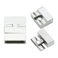 Wholesale Bracelet Clasp Accessories for  Leather  Bracelet Making 316L Stainless Steel Flat Magnetic Bracelet Clasp