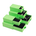 Wholesale Cardboard Bright Green Slide Drawer Paper Box With Black Foam for Jewelry Packaging
