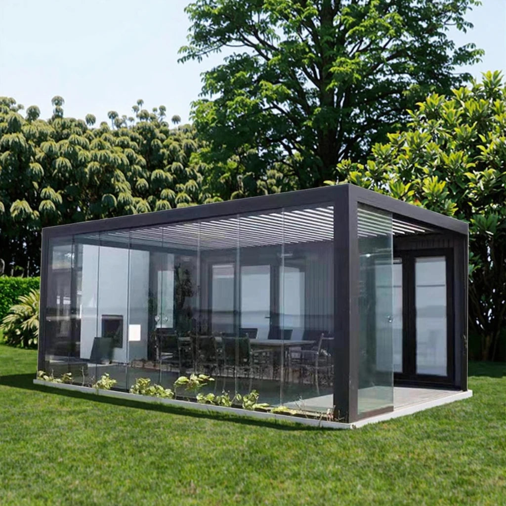 Aluminum Louvered Pergola with Flip Blades High-Strength & Short Shipping for Outdoor Garden Projects