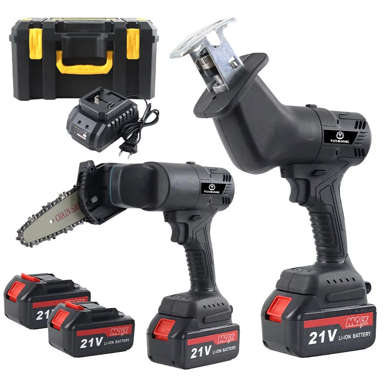 F FZH Multifunctional Combination Set Angle Grinder Cordless 21v Electric Chain Saw Reciprocating Saw for Wood Cutting