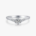 Ailmay New 100% 925 Sterling Silver Fashion Round Clear CZ Stackable Finger Rings for Women Wedding Engagement Fine Jewelry