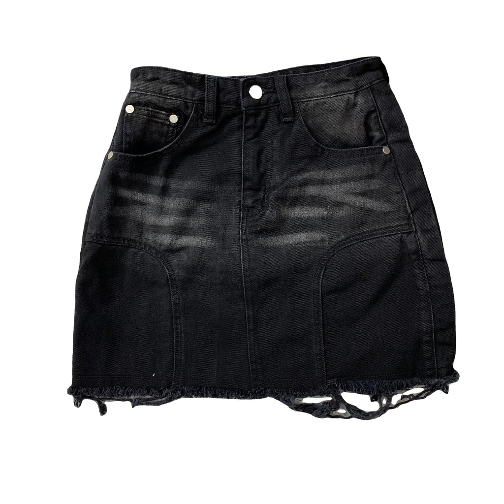 DENIMGUYS Custom Distressing Short Mini Hip Wrap Skirts for Ladies Women