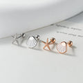 S925 Sterling Silver Fashion Earrings Starfish Shell Thread Stud Earrings Fine Jewelry Designer Earrings Women