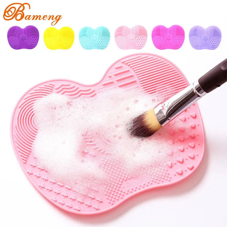 Silicon Makeup Brush Cleaning Mat Makeup Brush Cleaner Pad Cosmetic Brush Cleaning Mat Portable Washing Tool Scrubber