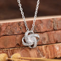 CAOSHI Elegent Silver Plating Minimalist Round Cubic Zircon Twining Flower Pendant Necklace for Woman Engagement Jewelry