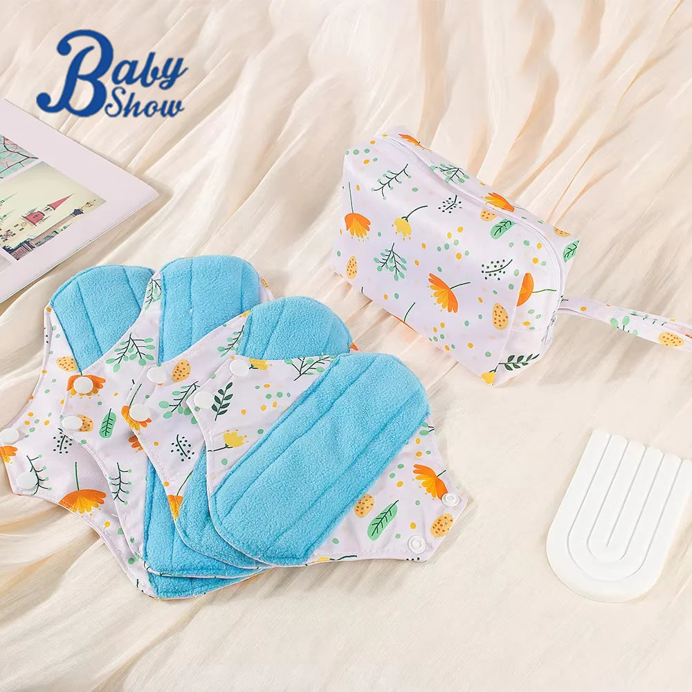 Factory Direct Cost-Effective Reusable Menstrual Pad Set Five Pieces Super Absorbent Breathable Cloth for Women