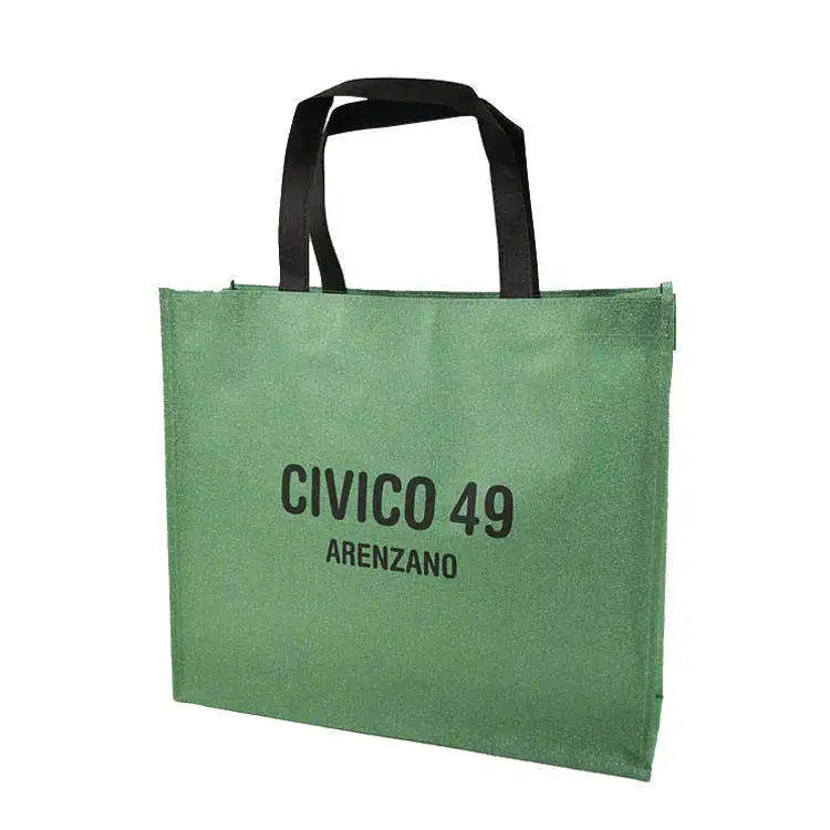 Wholesale Recycle Eco Friendly Glitter Green Biodegradable Shopping Tote Bag with Handle