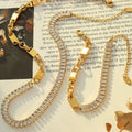 Hot Selling Luxury Girls Zircon Stainless Steel Women Designer Necklaces Moissanite Bangles Necklace Sets