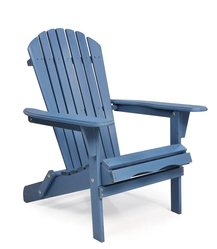 Modern Solid Cedar Wood Folding Adirondack Chair Pre-Assembled Backrest Eco-friendly Paint for Garden Courtyard Outdoor Use