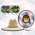 UPF 50 Sun Hats Womens pink Classic Miami Beach Lifeguard Straw Hats Woven Grass Travel Straw Hat