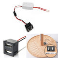 Double-Layer USB Female Socket for LED Table Night Light USB a Female Lamp Charging Power Socket with Cable Connector 5V 1A