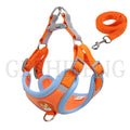 D-210909-10 Hot sale contrast colorful reflective 1.5m traction rope Breathable Suede Pet Harness Set