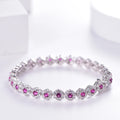 Fashion Jewelry Wholesale Sterling Silver Custom Bracelets Wedding Gift Red Corundum Diamond Bracelet