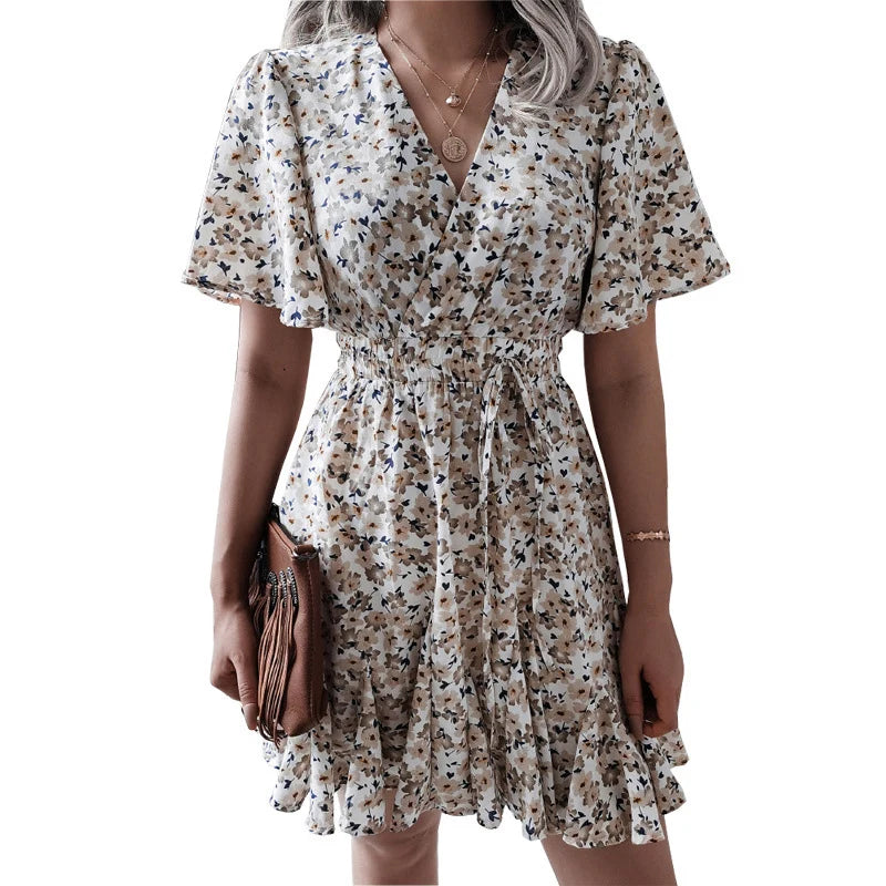 Women's Long Dress With Striped Shirt and Short Sleeves Fashionable Women's Casual Adults Teen Girls Women Ladiesadults Spring