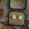 Luxury Style Women Earring White Stone CZ Elegant Design Stud Earrings