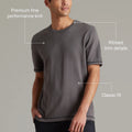 Manufacturer Men's Regular Fit Solid Sporty Blank Knit T Shirts Crew Neck Ribbed Cuffs Breathable