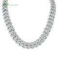 Real Silver 10K 14K 18K Solid Gold Lab Grown Diamond Cuban Link Necklace with Brilliant Cut Multi-color Men's Hip Hop Style