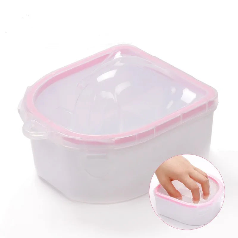 Private Label Durable Double Layer  Nail Art Polish Remover Hand   Wash Soak Tray Manicure Spa Tool  Nail Soaking Removal Bowl