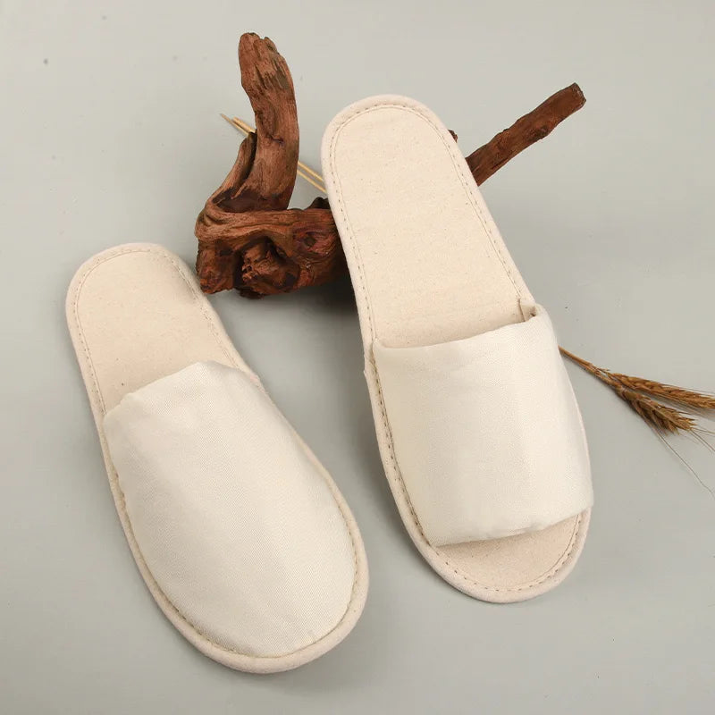 Eco-friendly Biodegradable Disposable  Hotel Spa Travel Bamboo Fiber Cotton Straw Sole Indoor Slipper