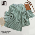 OEM New Women's Summer 2 Piece Set - Solid Color Pleated Short Sleeve Shirt & Loose Pants Outfit Casual Wear