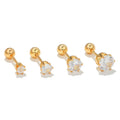 SP Wholesale Earring Sets 18k Gold Screw Back Zircon Stud Earrings for Women Set Studs Jewelry