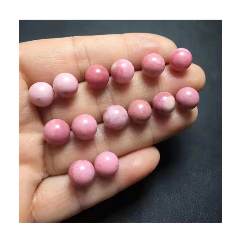 Healing Gemstone Stone Fine Jewelry Natural Raw Crystal Rhodonite Bead 925 Sterling Silver Earrings for Women