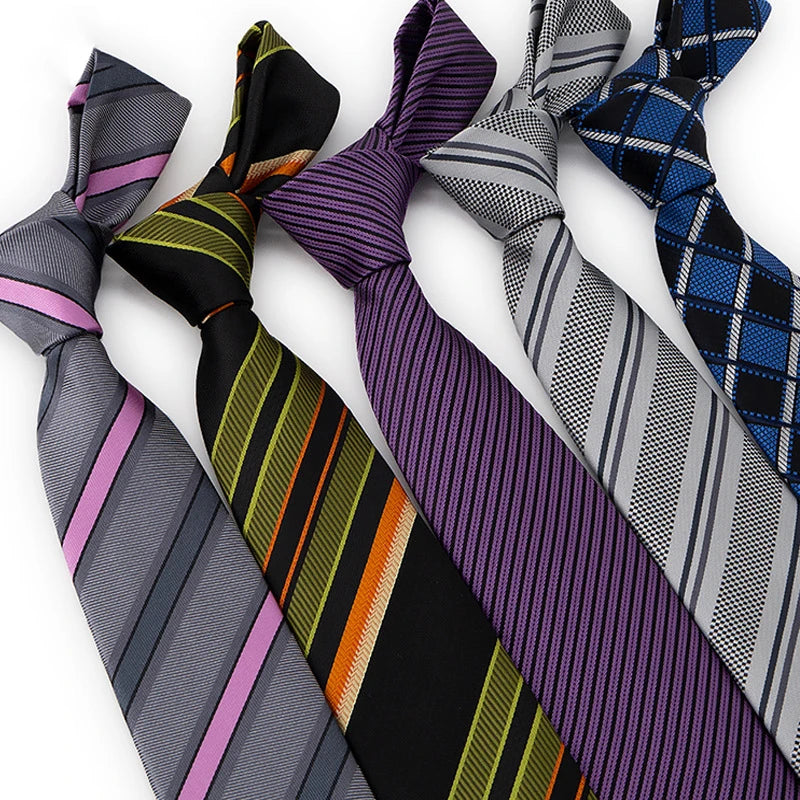 Hot Selling Wholesale Business Professional Necktie Striped Plaid Polyester Silk Men's Tie for Formal Occasions