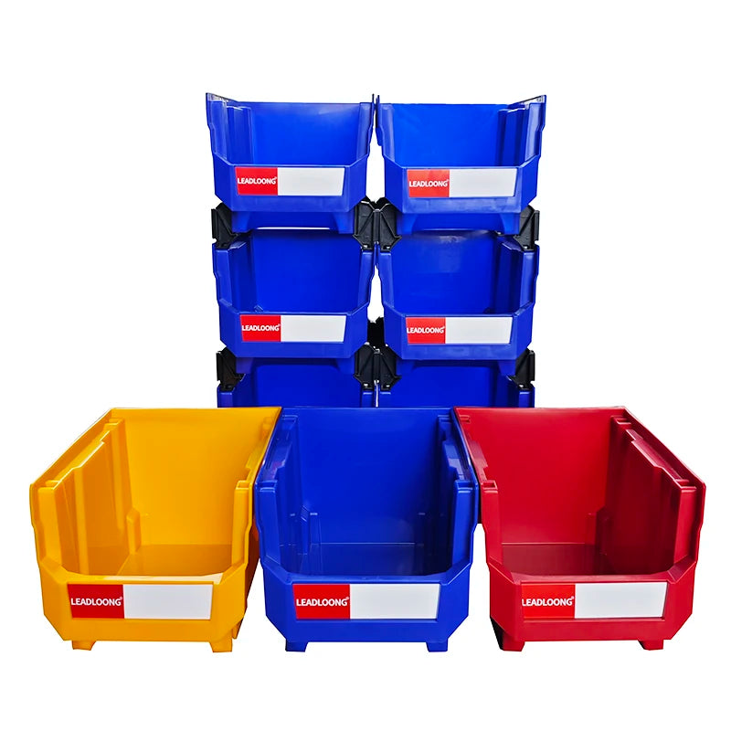 LEADLOONG V5 Combinable Plastic Storage Box 6pcs 10.8x8.4x7in/27.6x21.3x18cm Injection Molded Adjustable Folding Design for