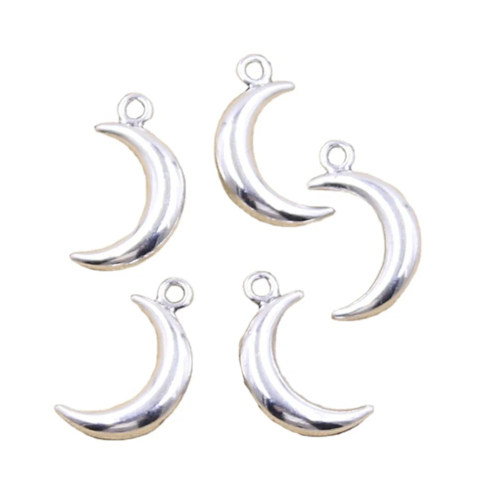 Charms Moon 18x10MM Antique Silver Color Pendants DIY Crafts Making Findings Handmade Tibetan Jewelry