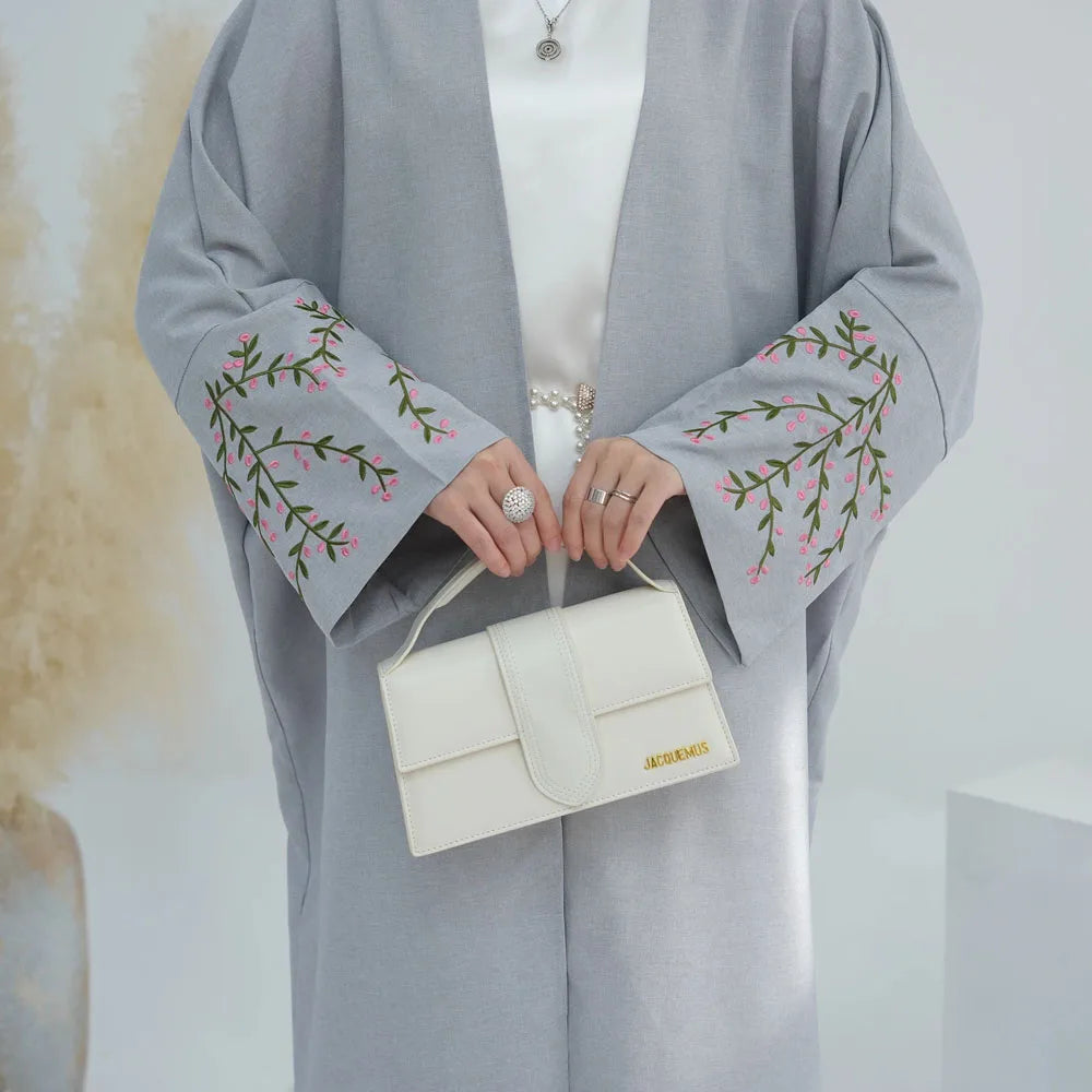 Embroidery Floral Kimono Ramadan Wholesale Open Abaya Saudi Dubai Luxury Islamic Clothing Dress Abayas for Muslim Women Dresses