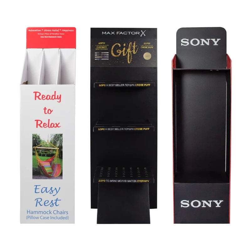 Custom Eco-friendly Recycled Cardboard Mobile Phone Display Rack for Floor Retail Stores with FSC Certification